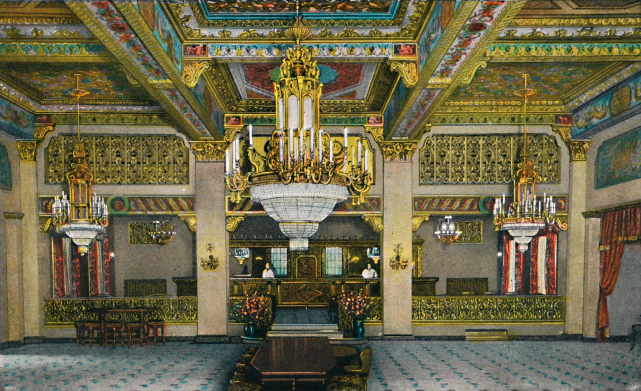 Kasinon ja kuuluisan Gold Barin hienostunut sisustus, Hotel Agua Caliente, 1939 tekijältä Unbekannt