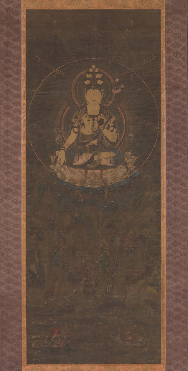 Yksitoistapäinen Kannon Fudaraka-vuorella, 1200-luvulla. tekijältä Unbekannt