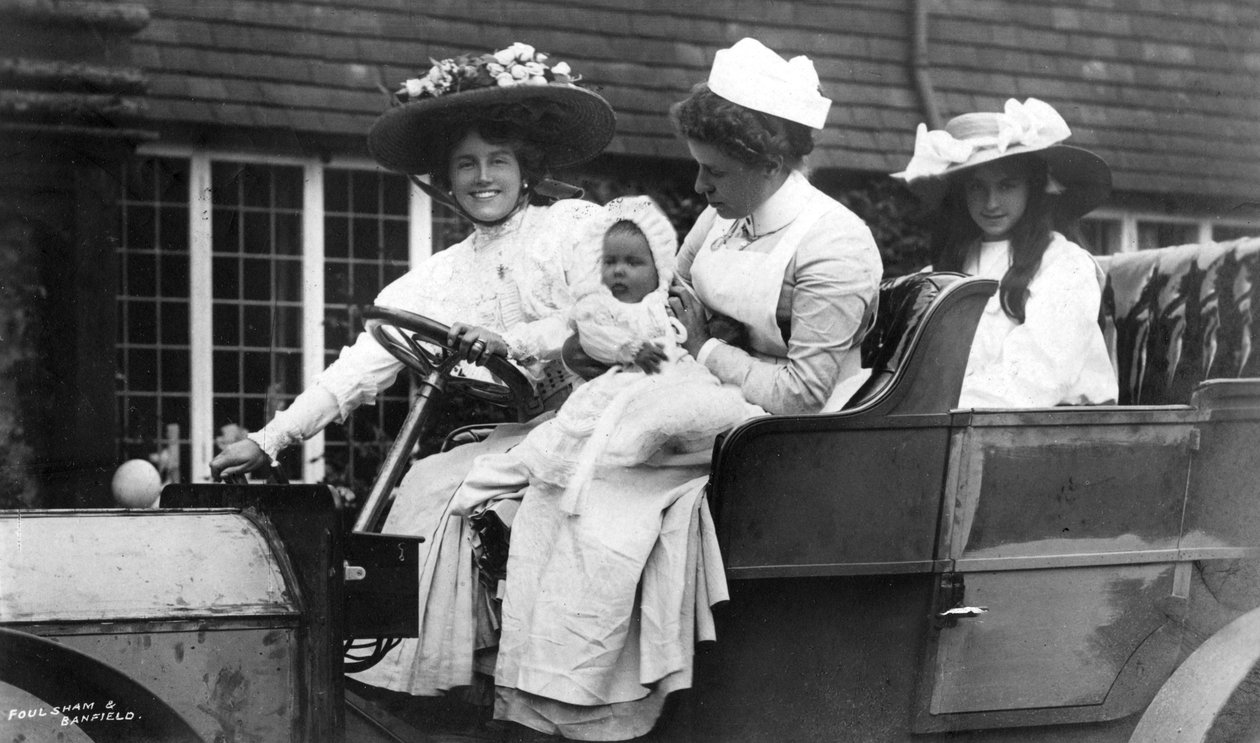 Ellaline Terriss, brittiläinen näyttelijä, tyttärensä ja vauvansa kanssa, c1906 tekijältä Unbekannt