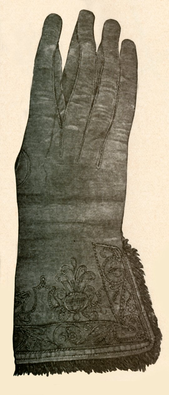 Brodeerattu käsine, 1600-luku, 1937. tekijältä Unbekannt