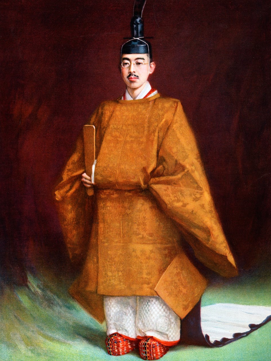 Keisari Hirohito kruunausvaatteissaan, 1924-1926 tekijältä Unbekannt