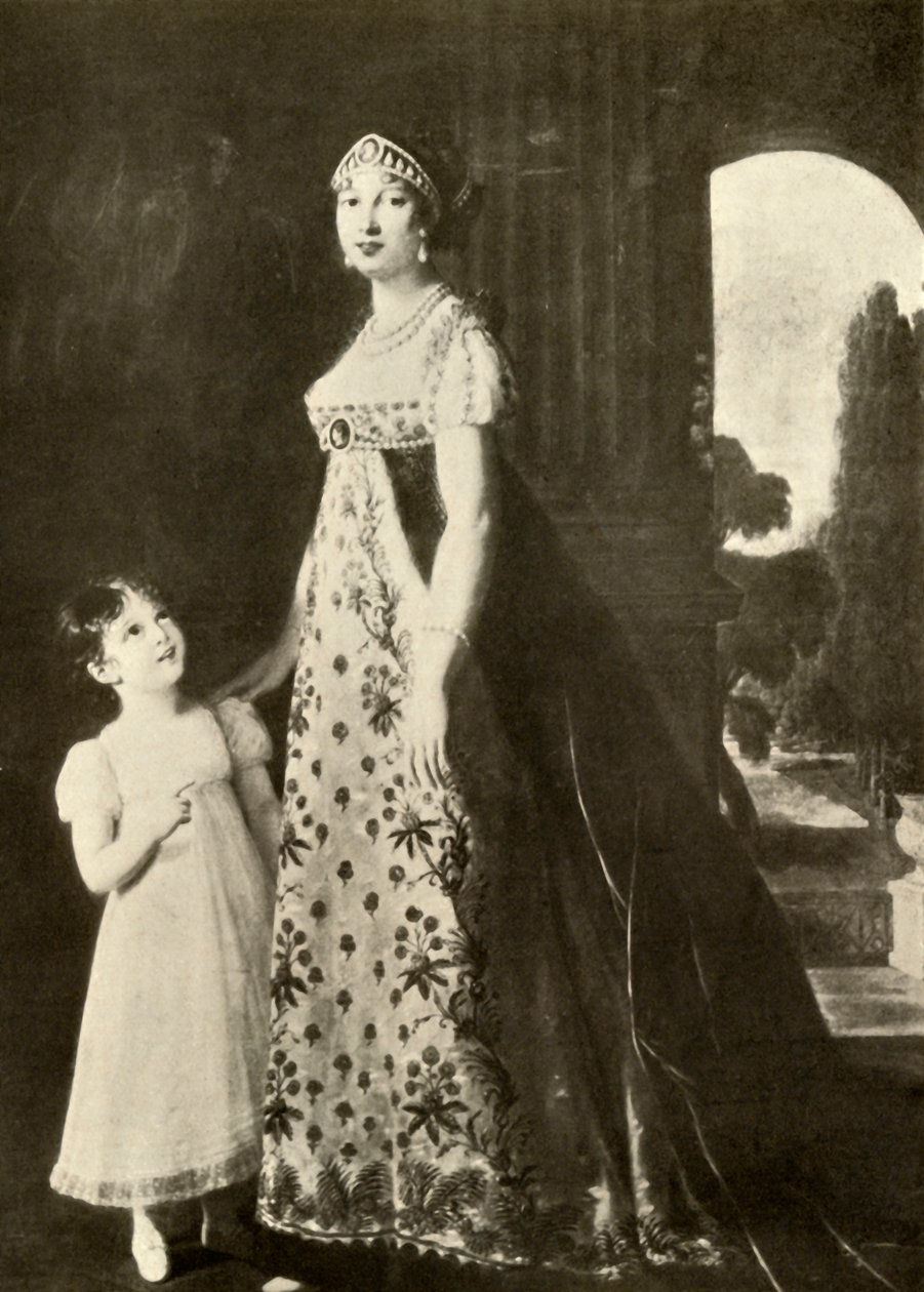 Valenciennes-pitsillä koristeltu Empire-mekko ja lasten mekko, 1804, 1937. tekijältä Unbekannt