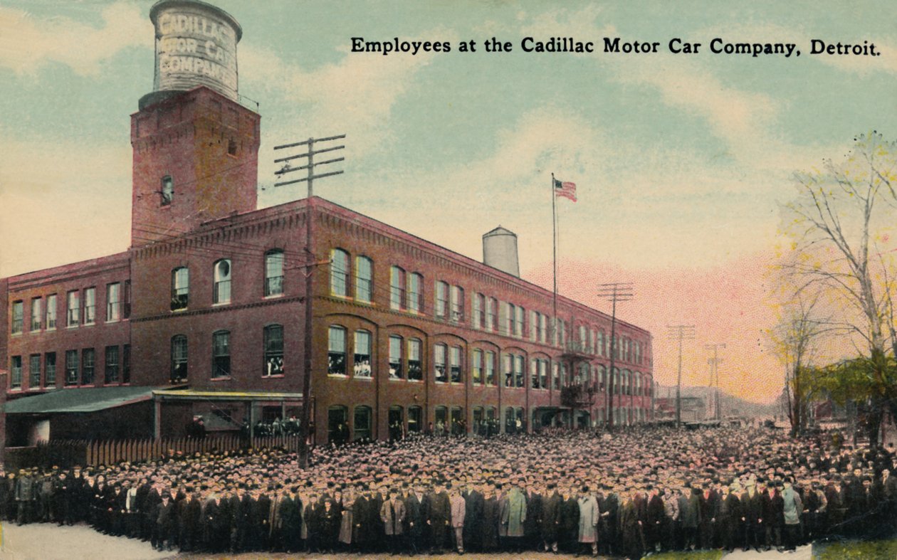 Cadillac Motor Car Companyn työntekijät Detroitissa, 1930-luku. tekijältä Unbekannt