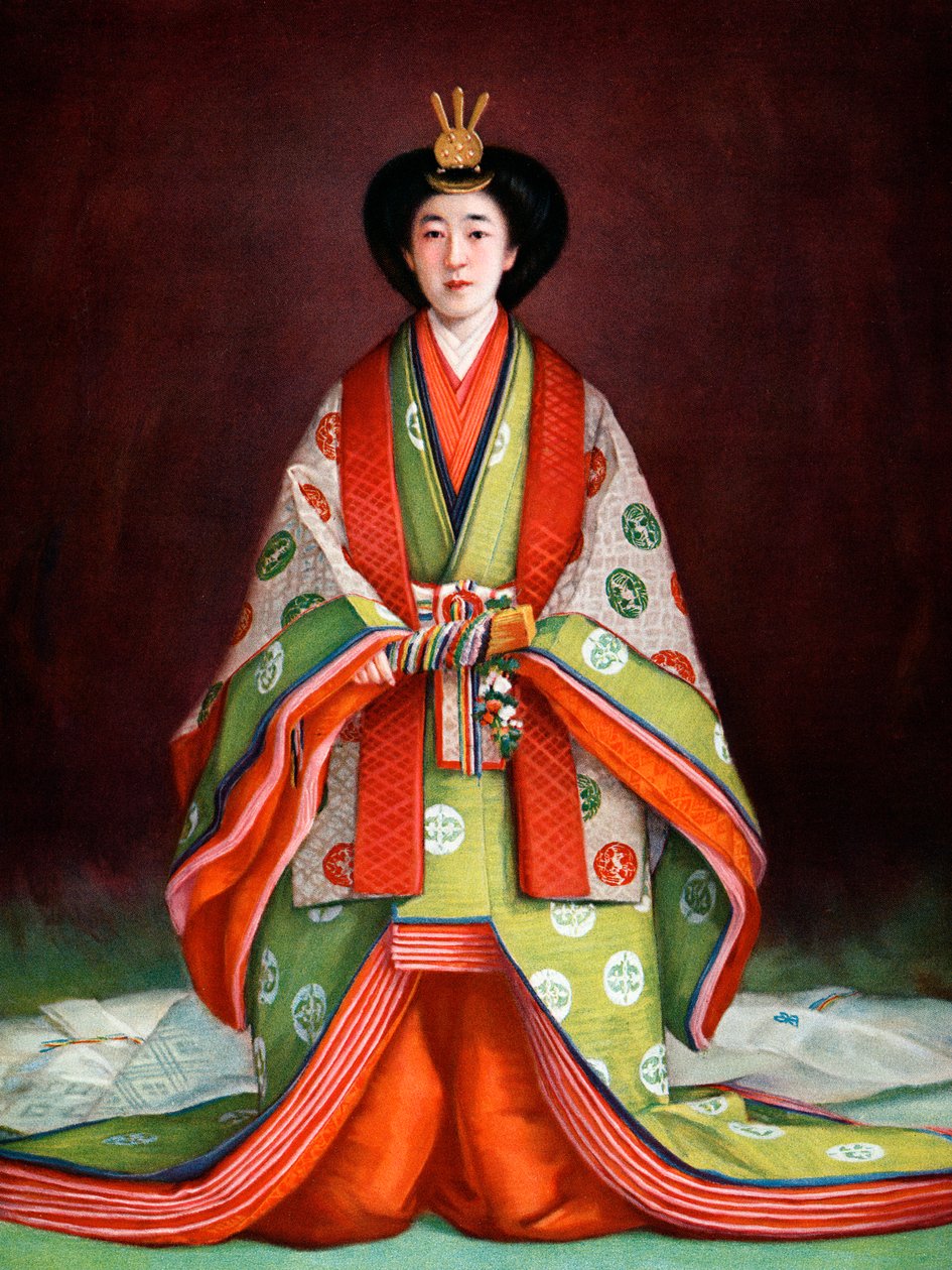 Japanin keisarinna Nagako kruunausvaatteissaan, vuodelta 1924 tekijältä Unbekannt