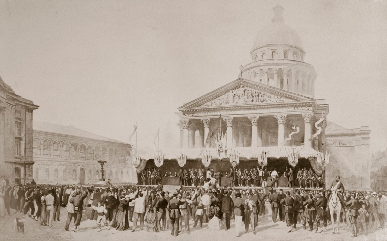 Vapaaehtoisten värvääminen kansalliskaartiin, Place du Pantheon, Pariisi, 1870-1871 tekijältä Unbekannt