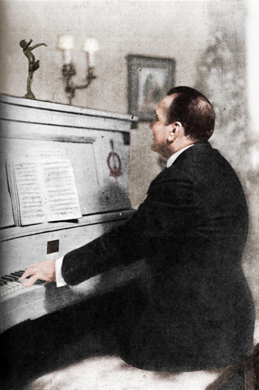 Enrico Caruso - Italian kuuluisa tenori pianonsoitossa, c1925 tekijältä Unbekannt