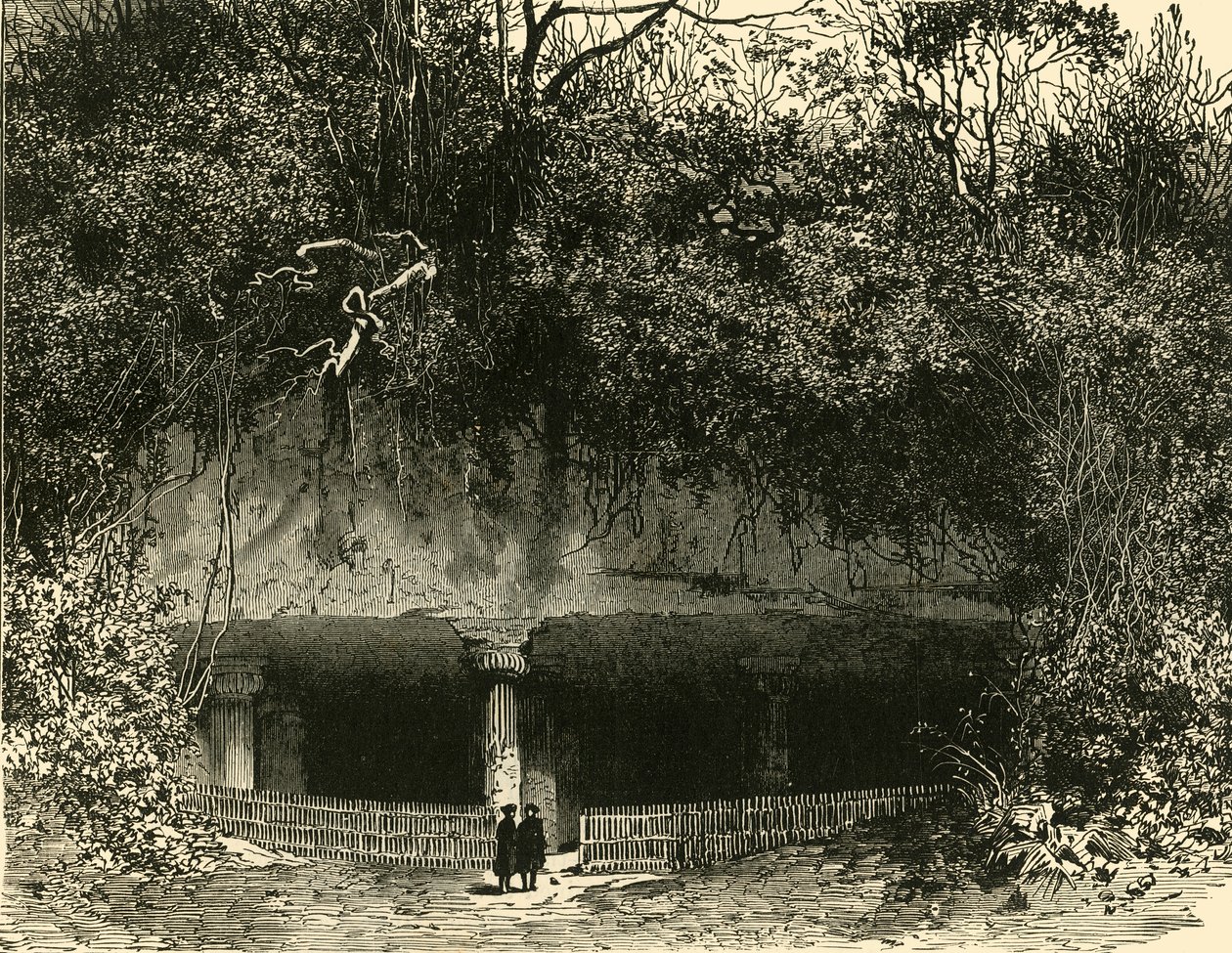 Elephanta Bombayn presidentin luolan sisäänkäynti, 1890. tekijältä Unbekannt