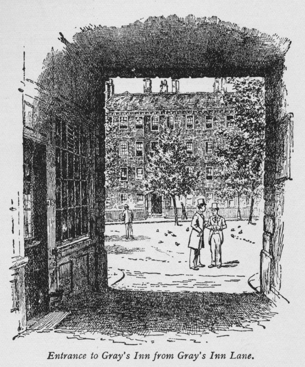Sisäänkäynti Grays Inniin Grays Inn Lanelta, vuodelta 1918 tekijältä Unbekannt