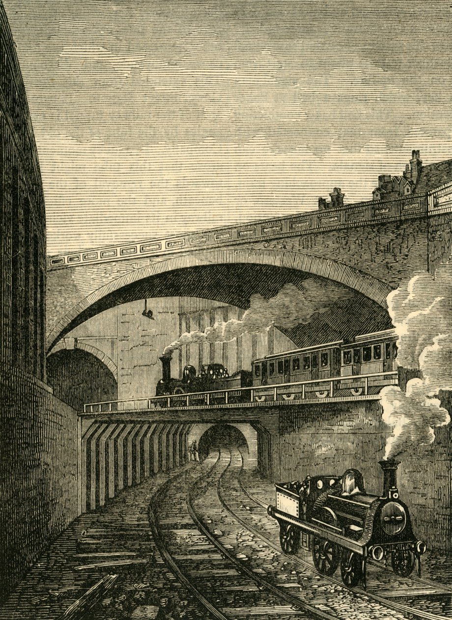 Sisäänkäynti Clerkenwell-tunneliin Farringdon Streetiltä, c1876. tekijältä Unbekannt