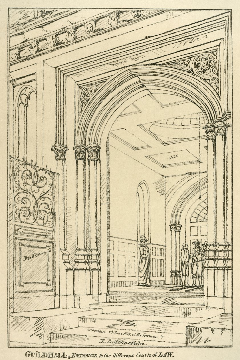 Sisäänpääsy eri tuomioistuimiin, Guildhall, Lontoo, kesäkuu 1815 1886 tekijältä Unbekannt