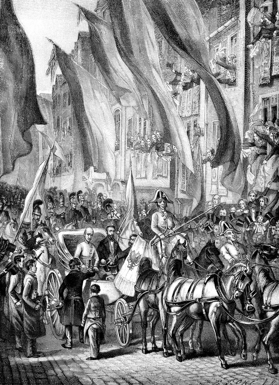 Itävallan arkkiherttua Johannes saapui Frankfurtiin 11. heinäkuuta 1848 1848 tekijältä Unbekannt