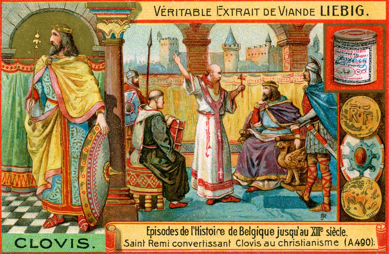 Jaksot Belgian historiassa 1200-luvulle asti: Kuningas Clovis I, c1900 tekijältä Unbekannt