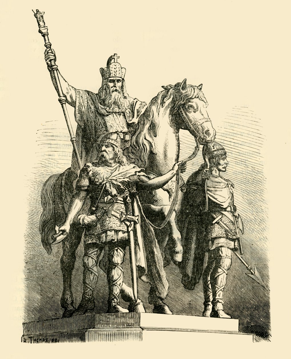 Kaarle Suuren ratsastuspatsas, Pariisi, 1890. tekijältä Unbekannt