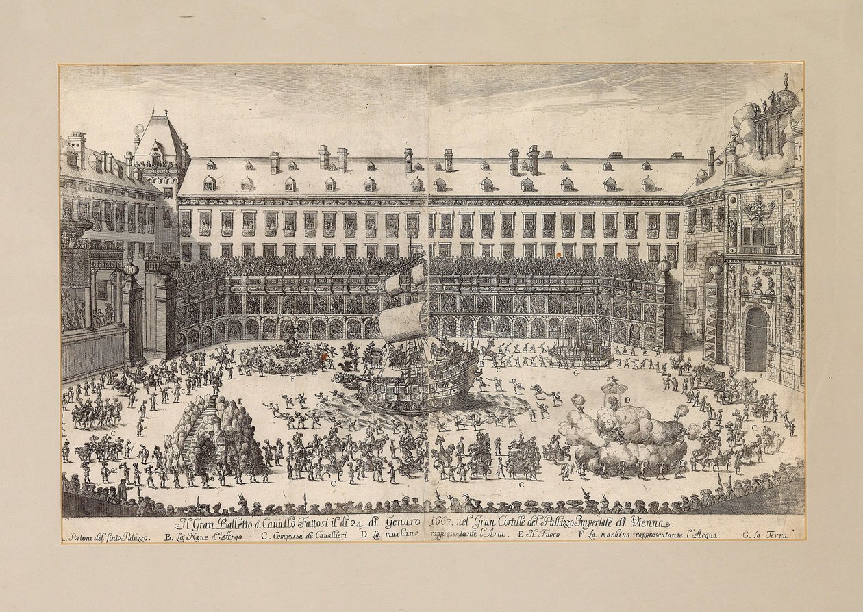 Ratsastusbaletti Wienin Hofburgin pihalla ..., 1667. tekijältä Unbekannt