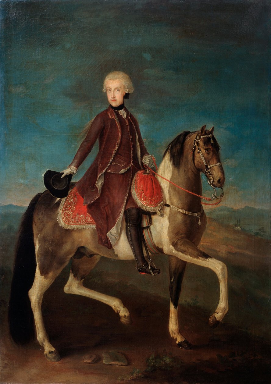 Itävallan keisarinna Maria Theresia ratsastusmuotokuva 1717-1780, 1700-luku. tekijältä Unbekannt