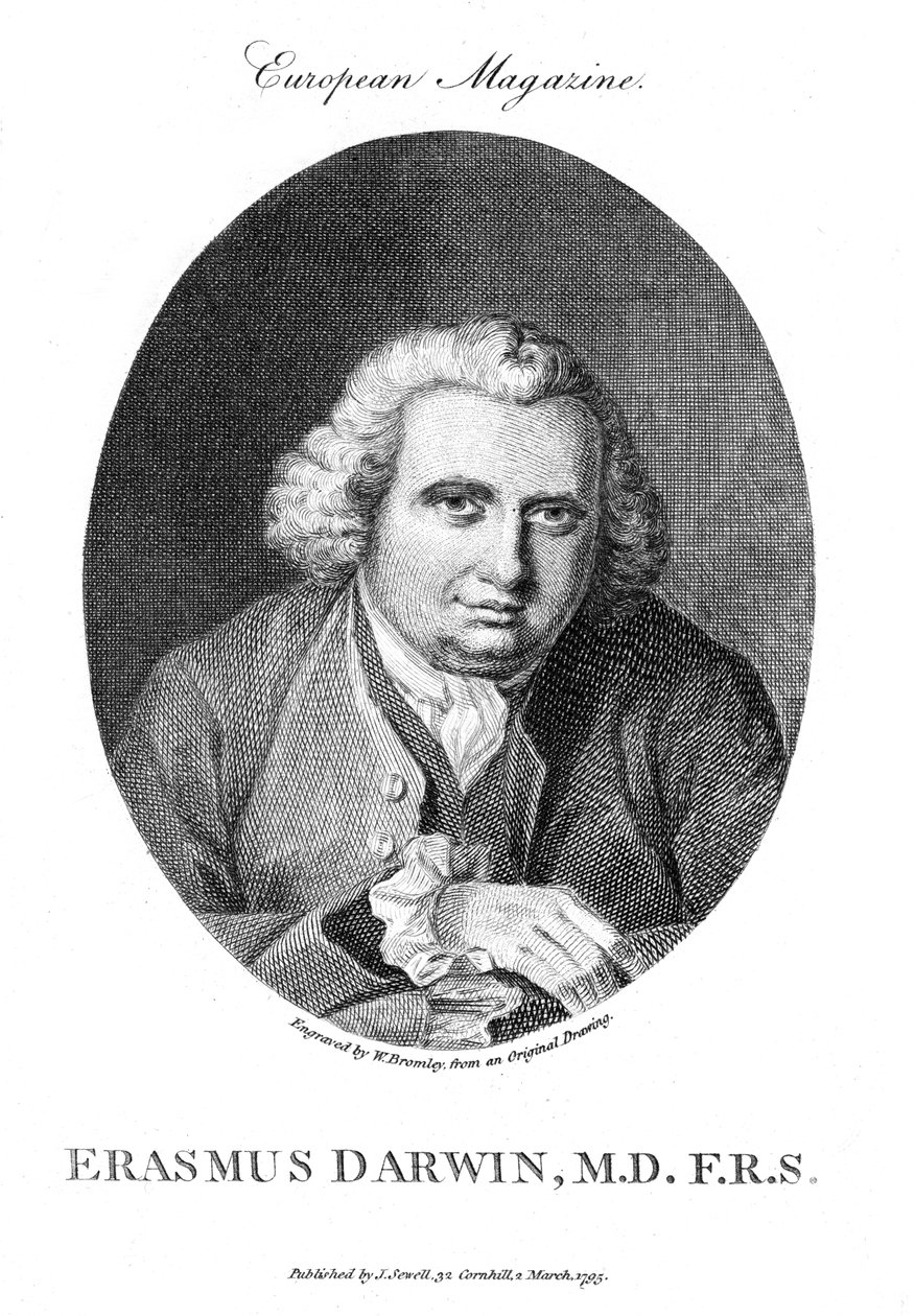 Erasmus Darwin, englantilainen lääkäri ja luonnontieteilijä, 1795 tekijältä Unbekannt