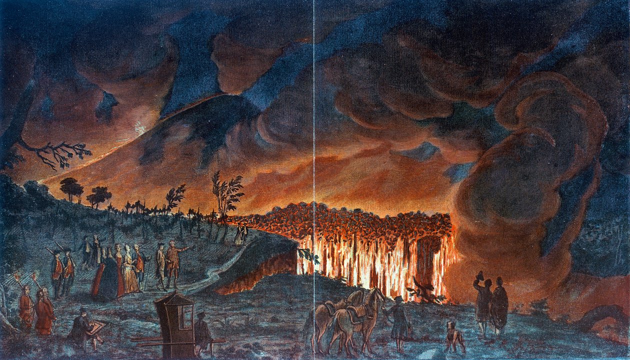 Vesuviuksen purkaus, 1776 tekijältä Unbekannt