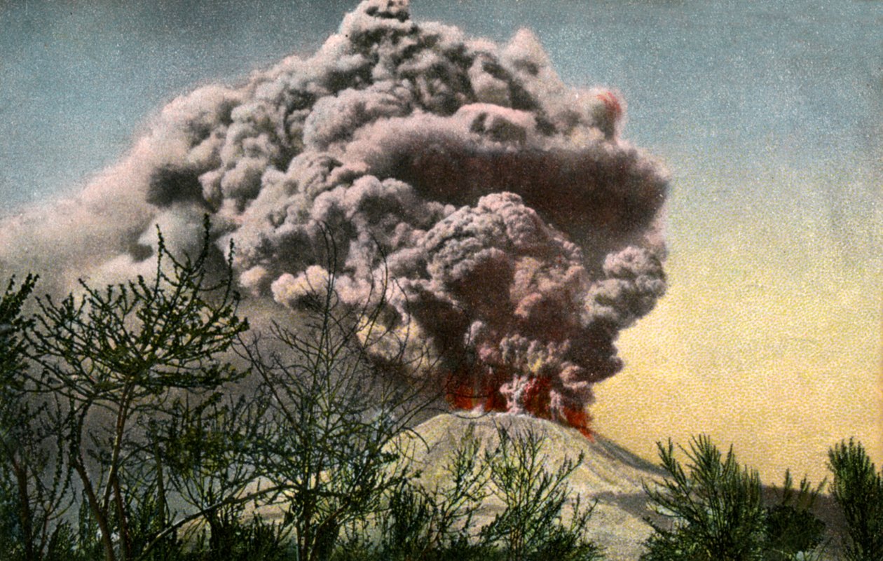 Vesuviuksen purkaus, Italia, huhtikuu 1906 tekijältä Unbekannt