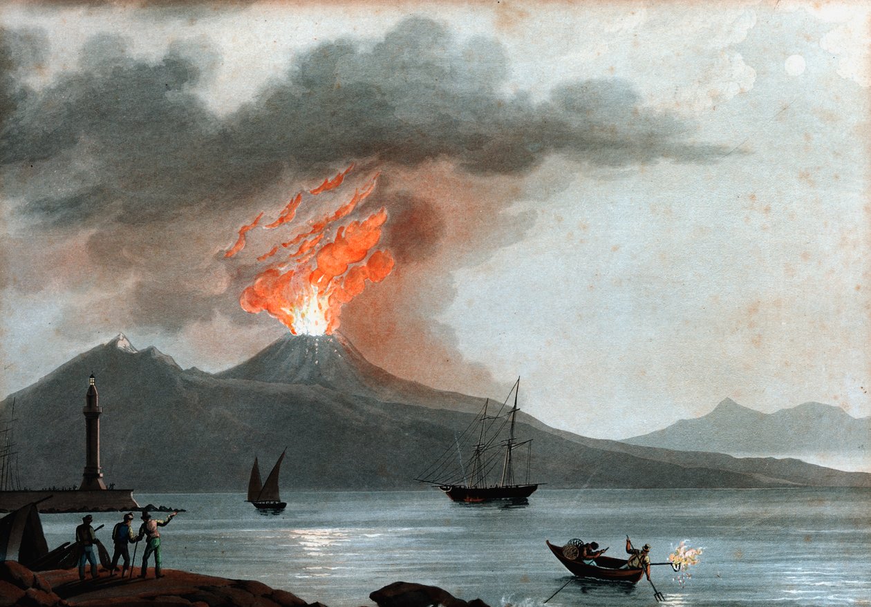 Vesuviuksen purkaus, Italia, c1815 tekijältä Unbekannt