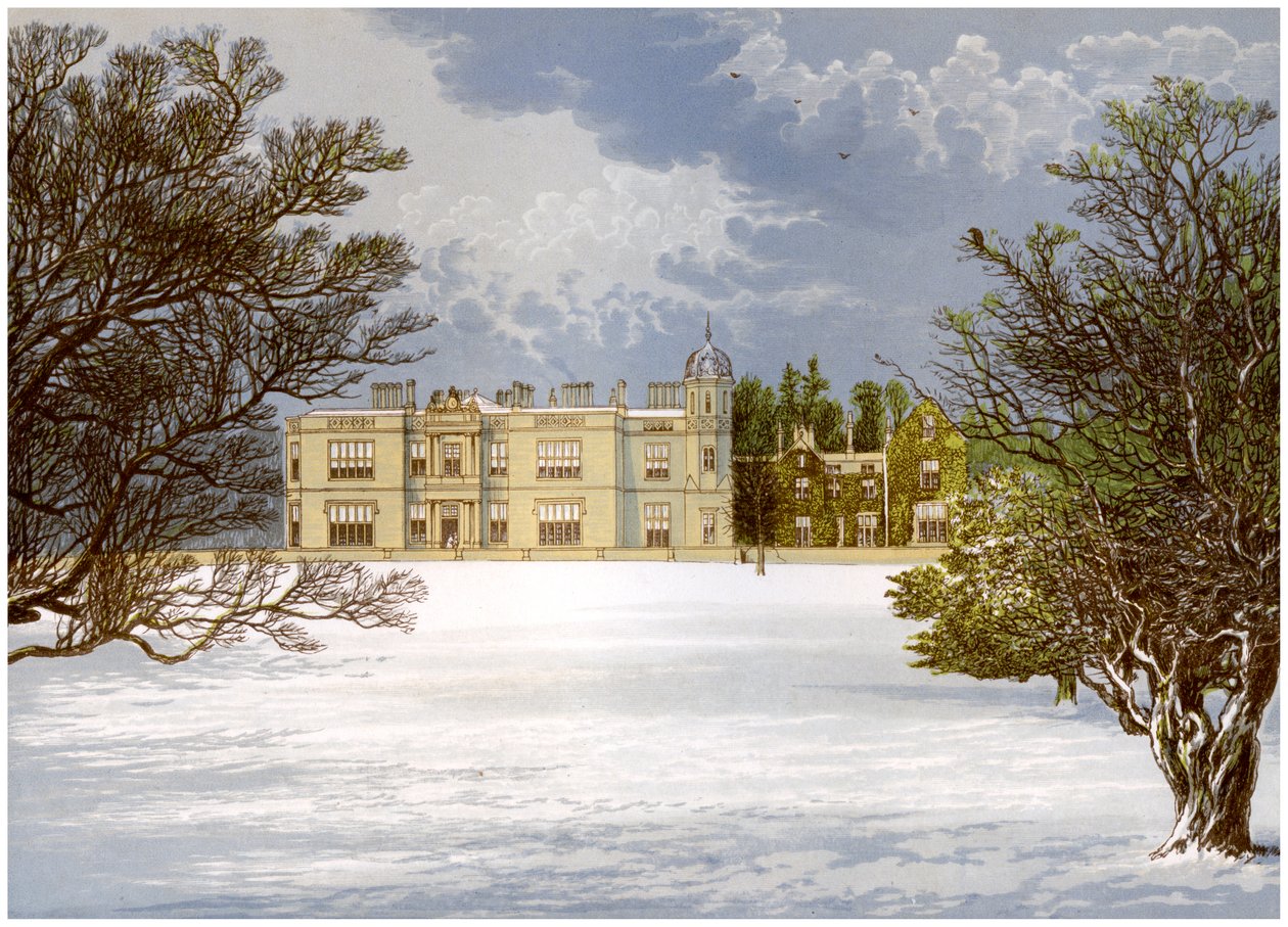 Eshton Hall, Yorkshire, Baronet Wilsonin koti, vuodelta 1880 tekijältä Unbekannt