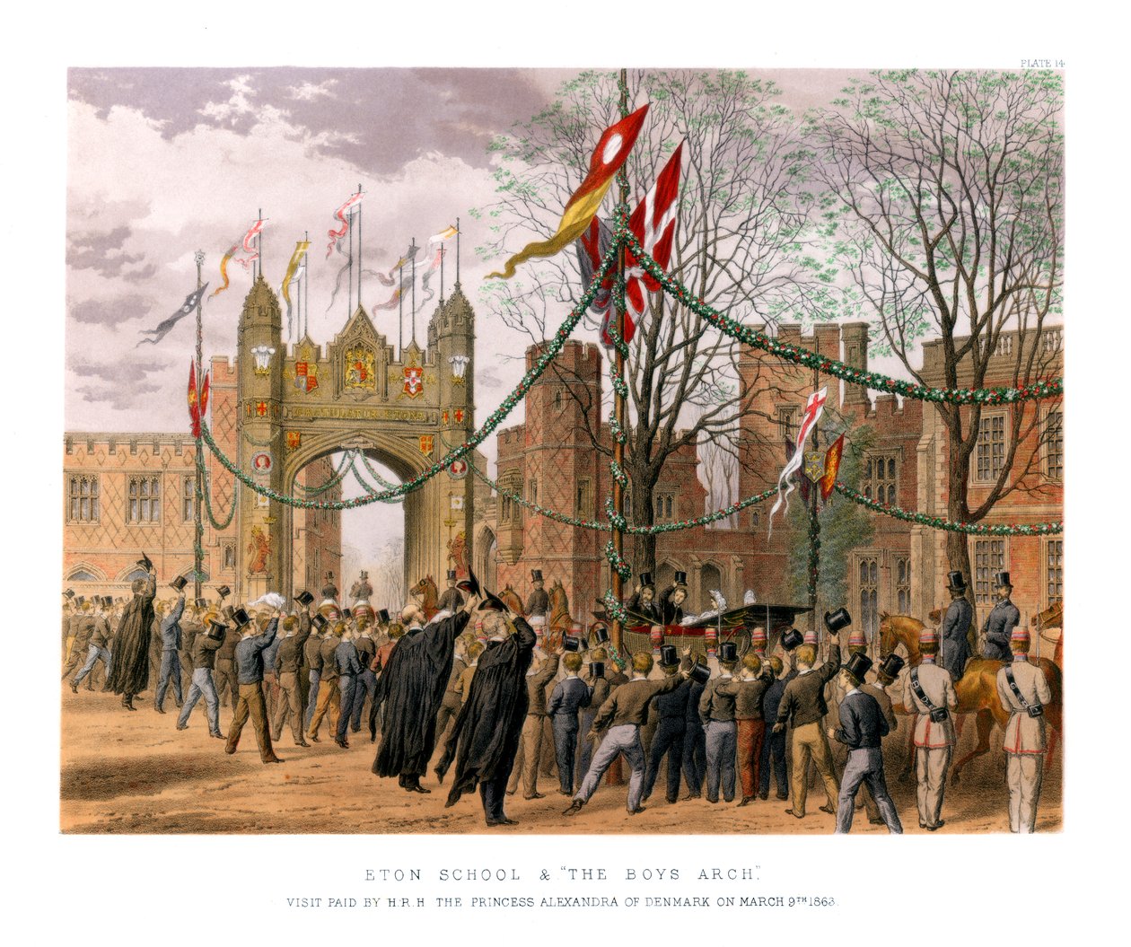 Eton School & The Boys Arch, 1800-luku tekijältä Unbekannt