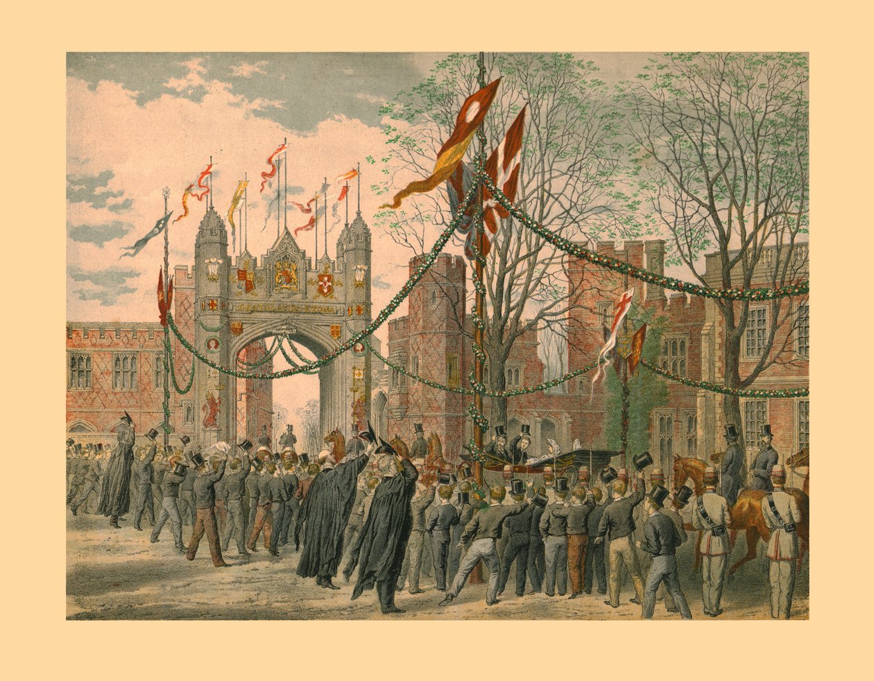 Eton School and the Boys Arch, 1863. tekijältä Unbekannt
