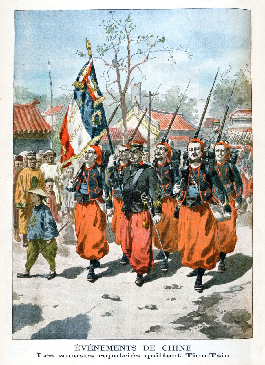 Tapahtumat Kiinassa, Ranskan joukot lähtevät Tien-Tsinistä, 1901 tekijältä Unbekannt