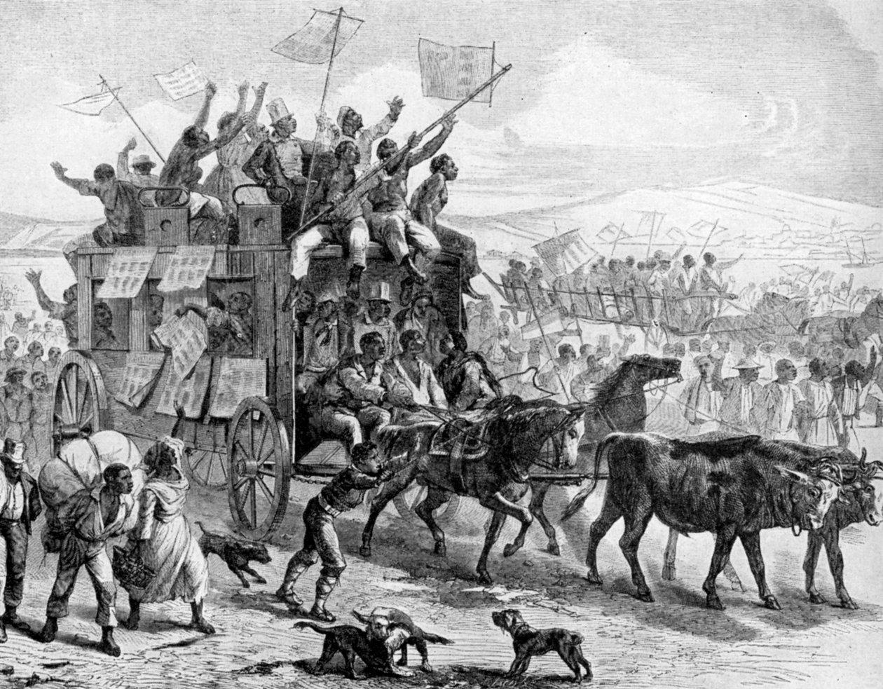 Entiset orjat paraattelemassa vapautusohjelmien kanssa, Amerikan sisällissota, 1861-1865 1951 tekijältä Unbekannt