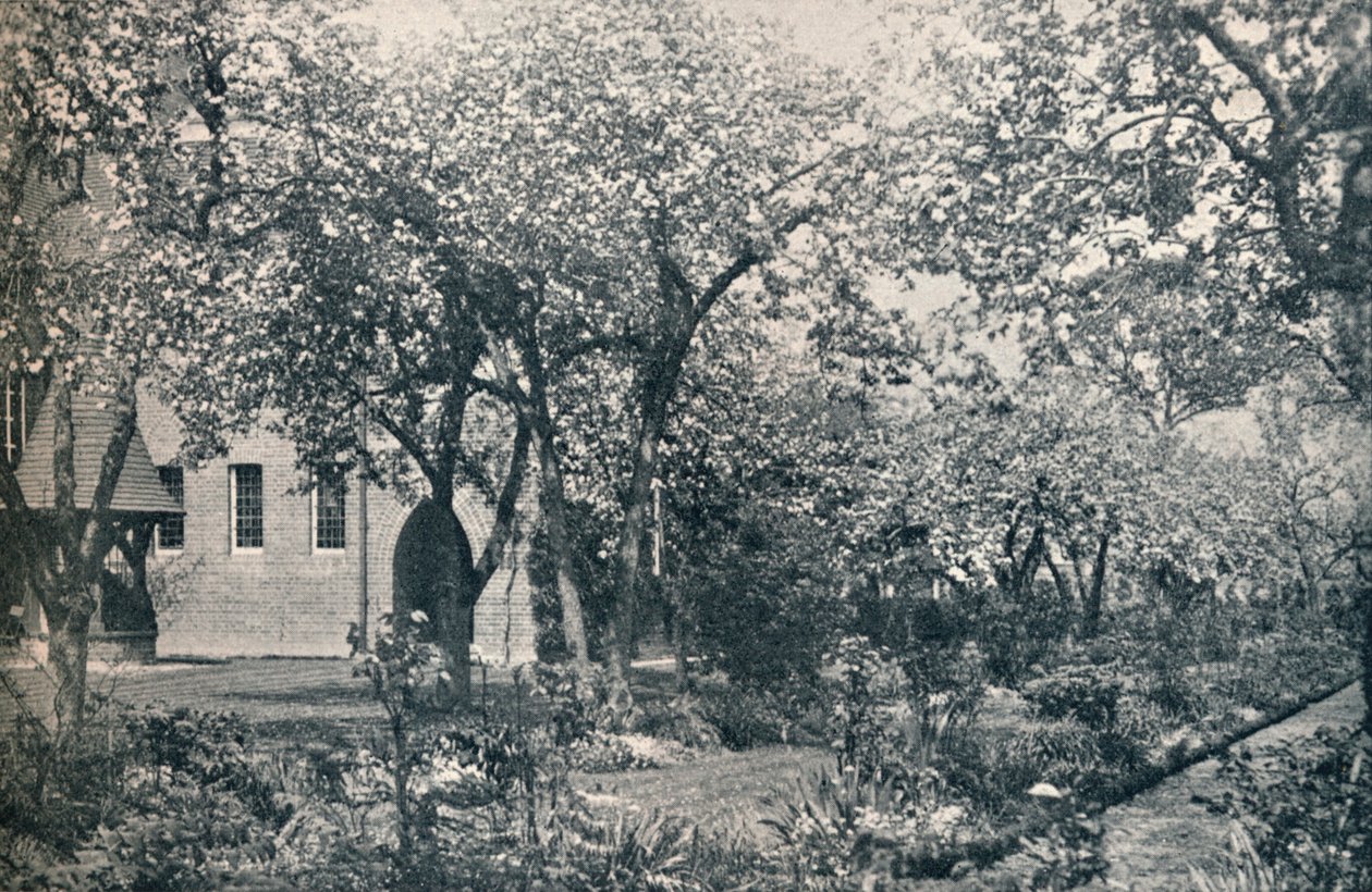 Esimerkki hedelmätarhasta, alun perin William Morrisin suunnittelema, vuodelta 1900 tekijältä Unbekannt