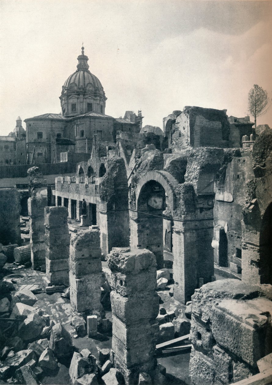 Julius Caesarin foorumin kaivaukset Roomassa, n. 1932 tekijältä Unbekannt