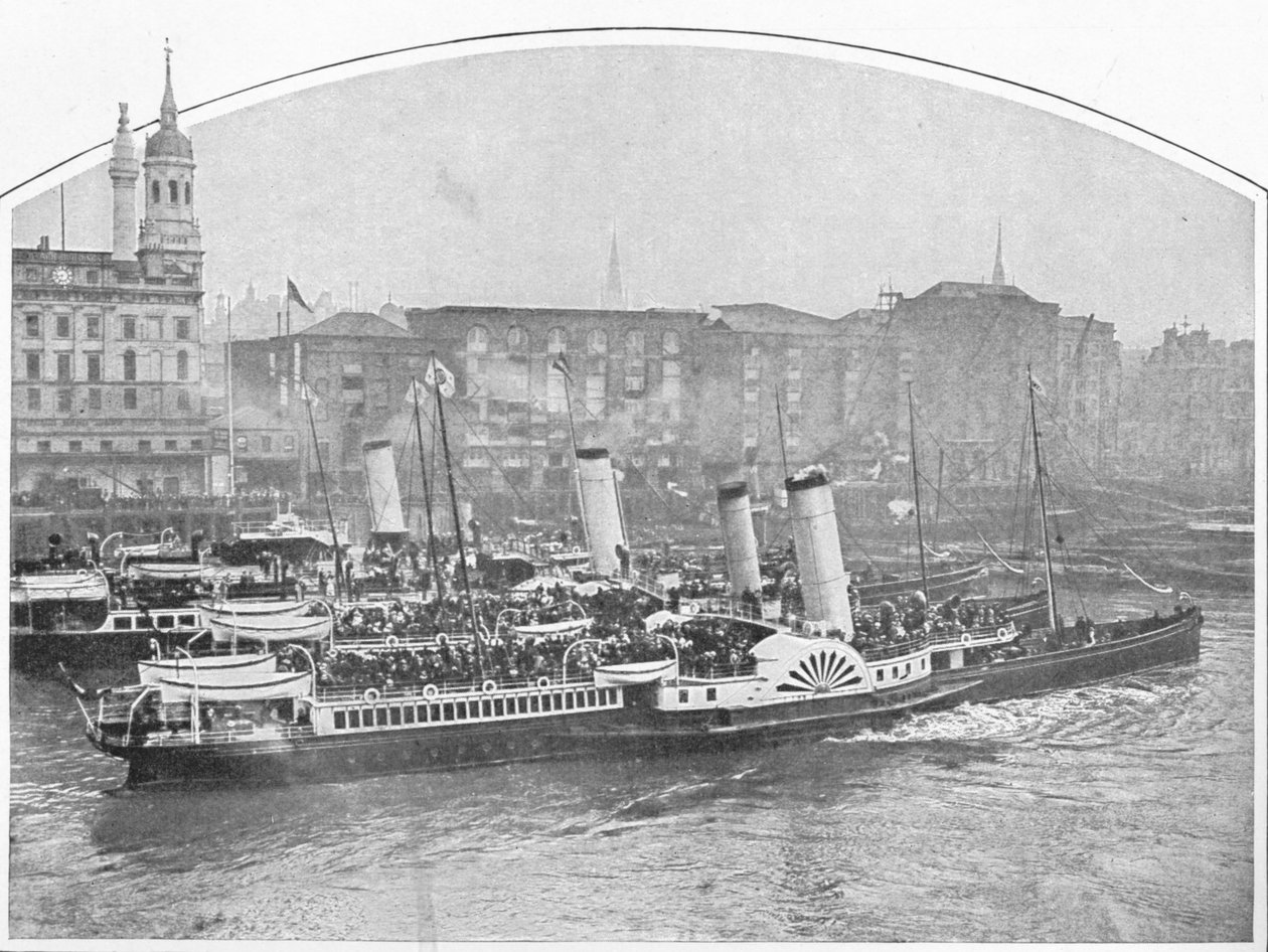 Retkihöyrylaivat lähtevät Fresh Wharfista, London Bridge, c1903 1903 tekijältä Unbekannt