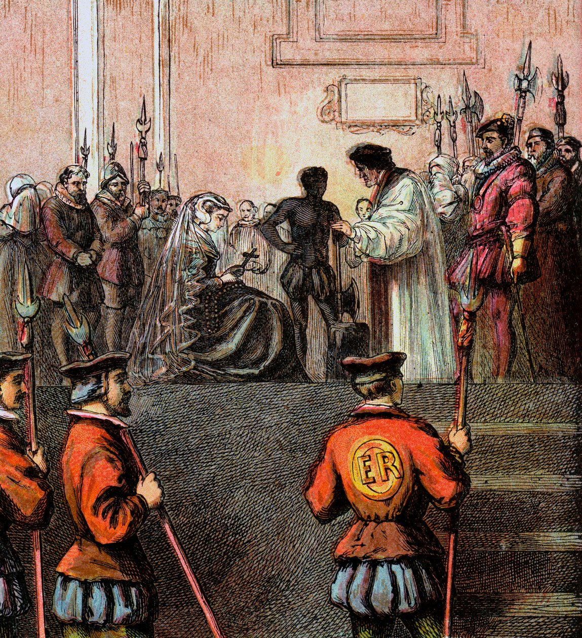 Skotlannin kuningattaren Marian teloitus, 1587, n. 1850 tekijältä Unbekannt