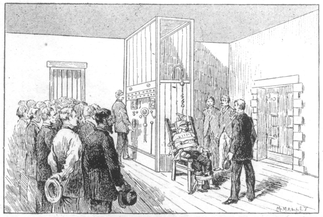 Kemmlerin, ensimmäisen sähkötuolissa kuolleen miehen, teloitus, USA, 6. elokuuta 1890 tekijältä Unbekannt
