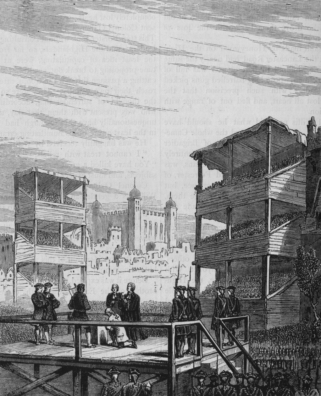 Lordi Derwentwaterin teloitus Tower Hillillä vanhasta vedosta, 24. helmikuuta 1716, c1880 tekijältä Unbekannt