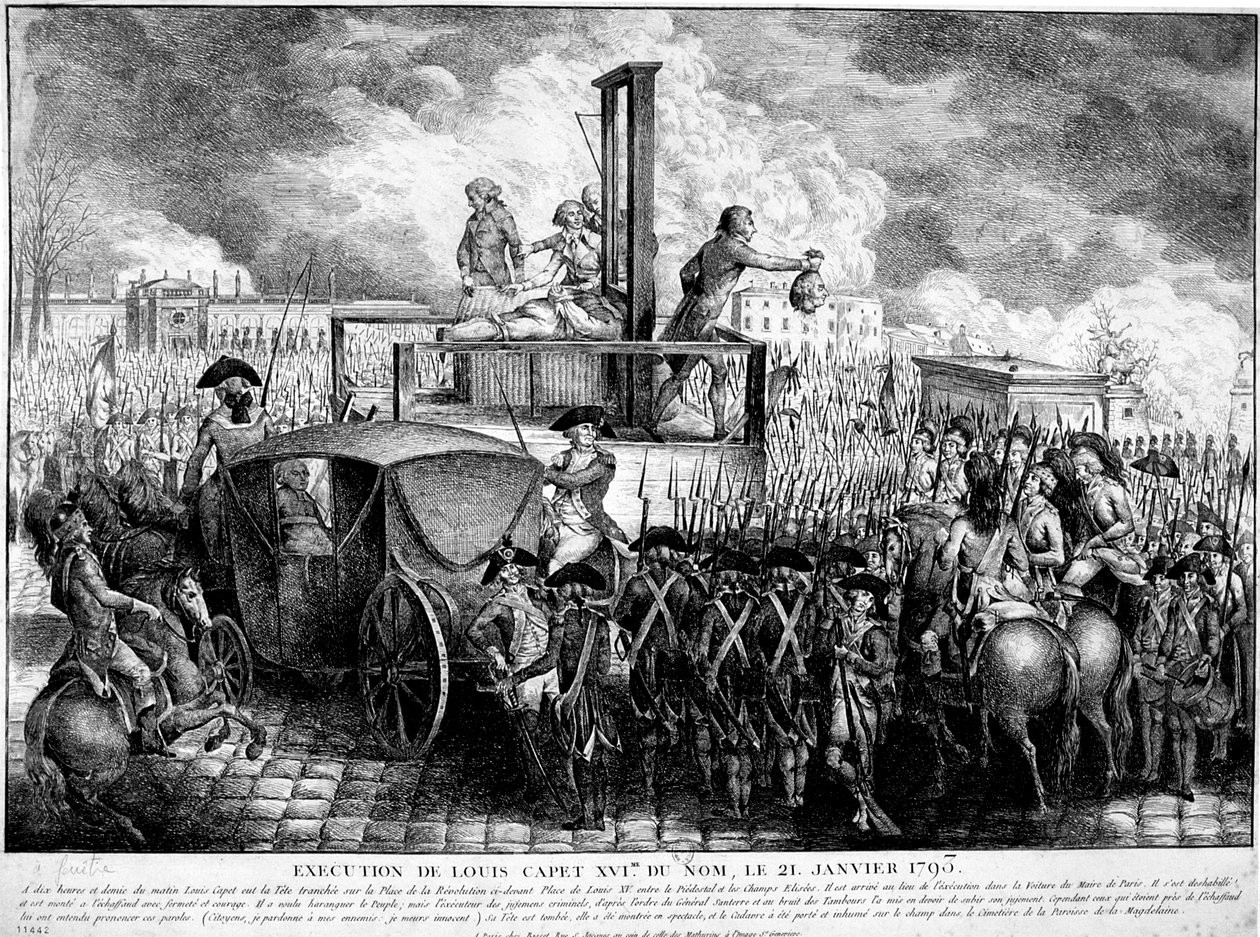 Ludvig XVI:n teloitus, 1793 tekijältä Unbekannt