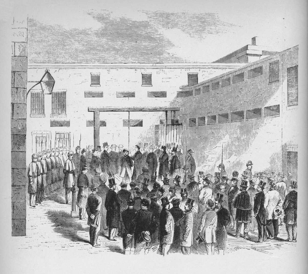Orjakauppias Nathaniel Gordonin teloitus Tombsin vankilassa New Yorkissa, 1862, 1938 tekijältä Unbekannt
