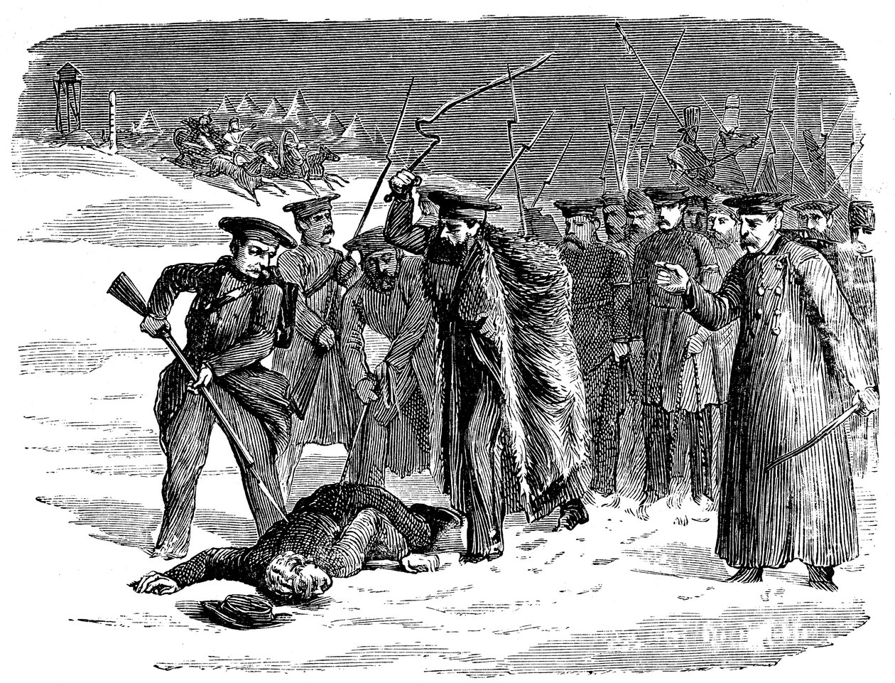 Karkotettu venäläinen vanki kurinpidossa, 1874 tekijältä Unbekannt