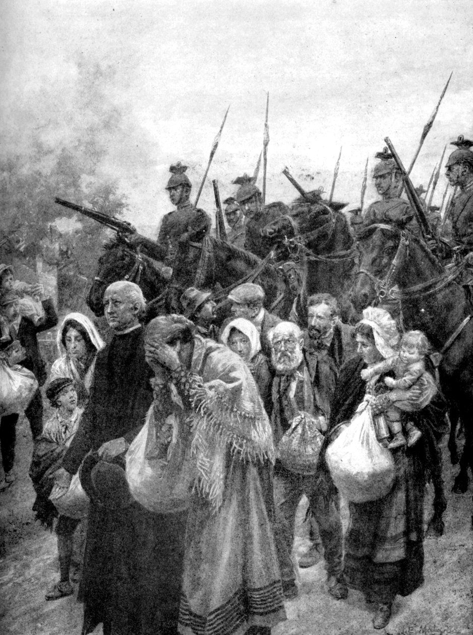 Louvainin siviiliasukkaiden karkottaminen Brysselistä, 1914 tekijältä Unbekannt