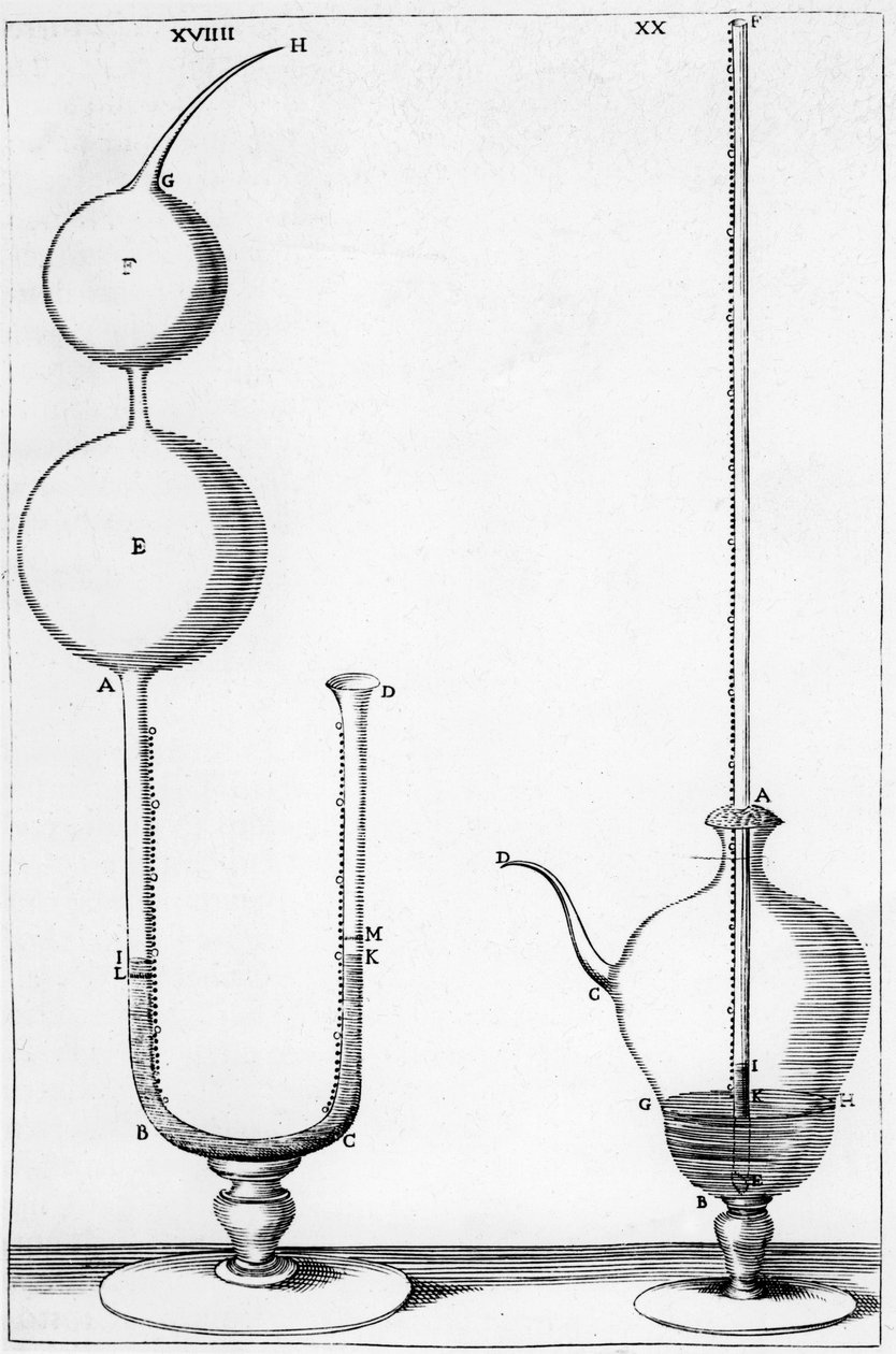Accademia dell Cimento, Firenze, Italia, 1691 käyttämät kokeelliset barometrit tekijältä Unbekannt