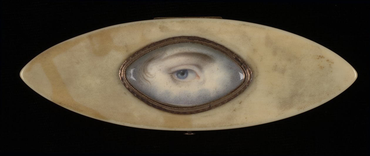 Eye Miniature elliptisessä norsunluulaatikossa, n. 1800. tekijältä Unbekannt