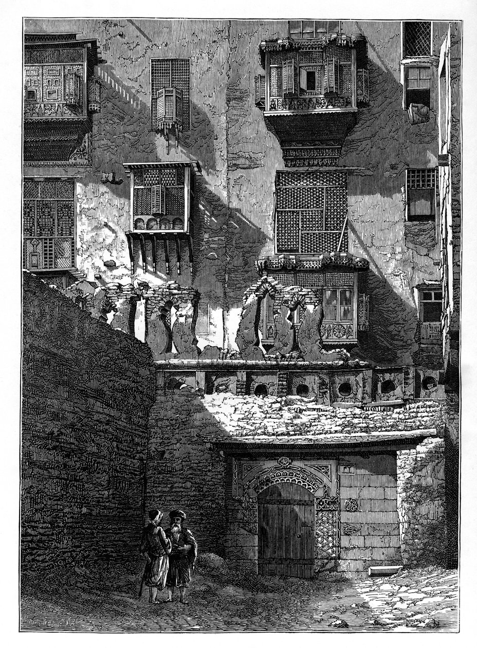 Talon julkisivu Kairon vanhassa osassa, Egyptissä, c1890 tekijältä Unbekannt