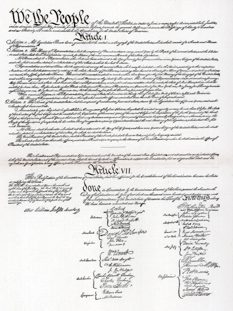 Faksimile of the Preamble and Constitution of America, 1901 tekijältä Unbekannt