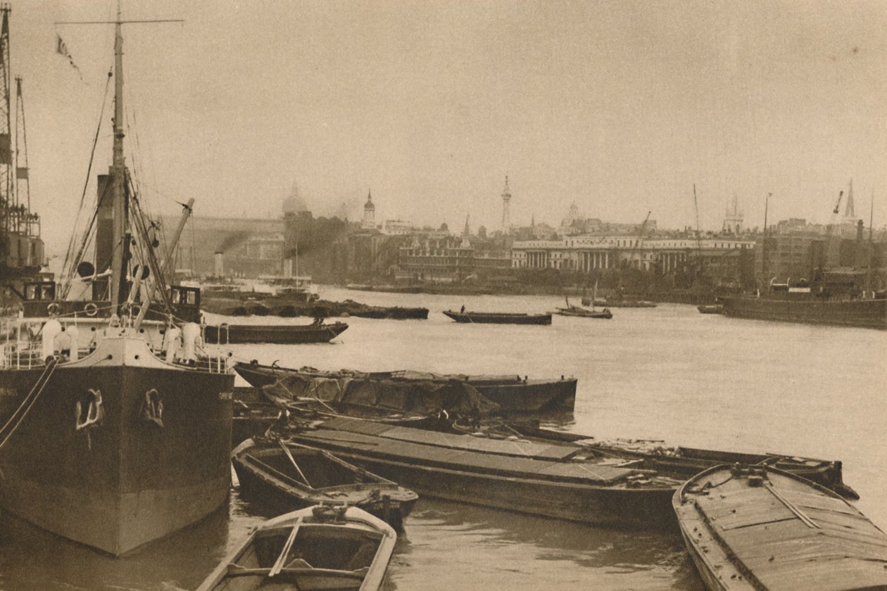 Uskolliset alukset, jotka palvelevat Lontoota, tarvitsevat: uima-altaan Custom Housesta Billingsgateen, vuonna 1935. tekijältä Unbekannt
