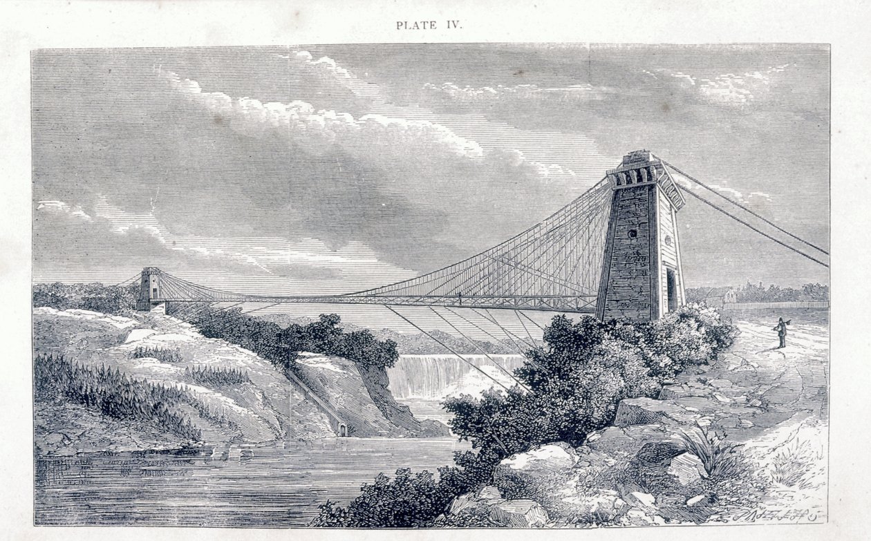 Falls View Suspension Bridge, Niagara, Pohjois-Amerikka, c1869-c1889 tekijältä Unbekannt