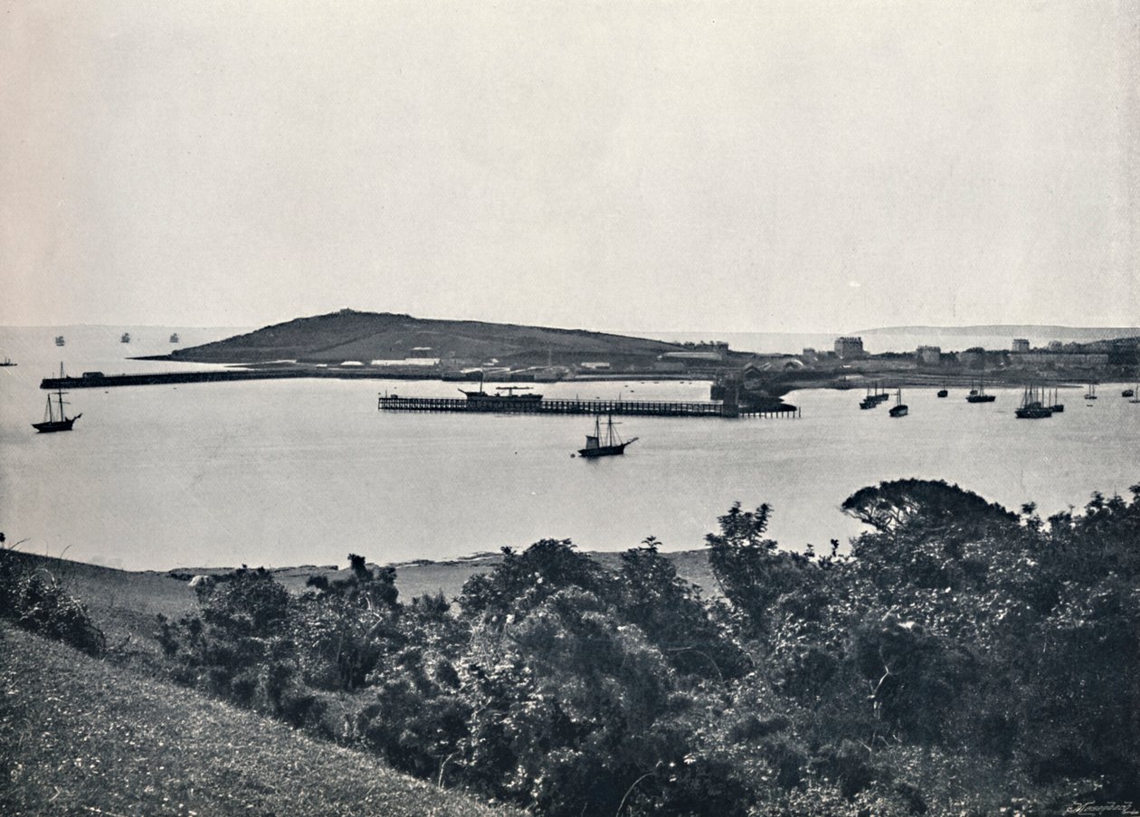 Falmouth - Yleisnäkymä, Pendennisistä, 1895 tekijältä Unbekannt
