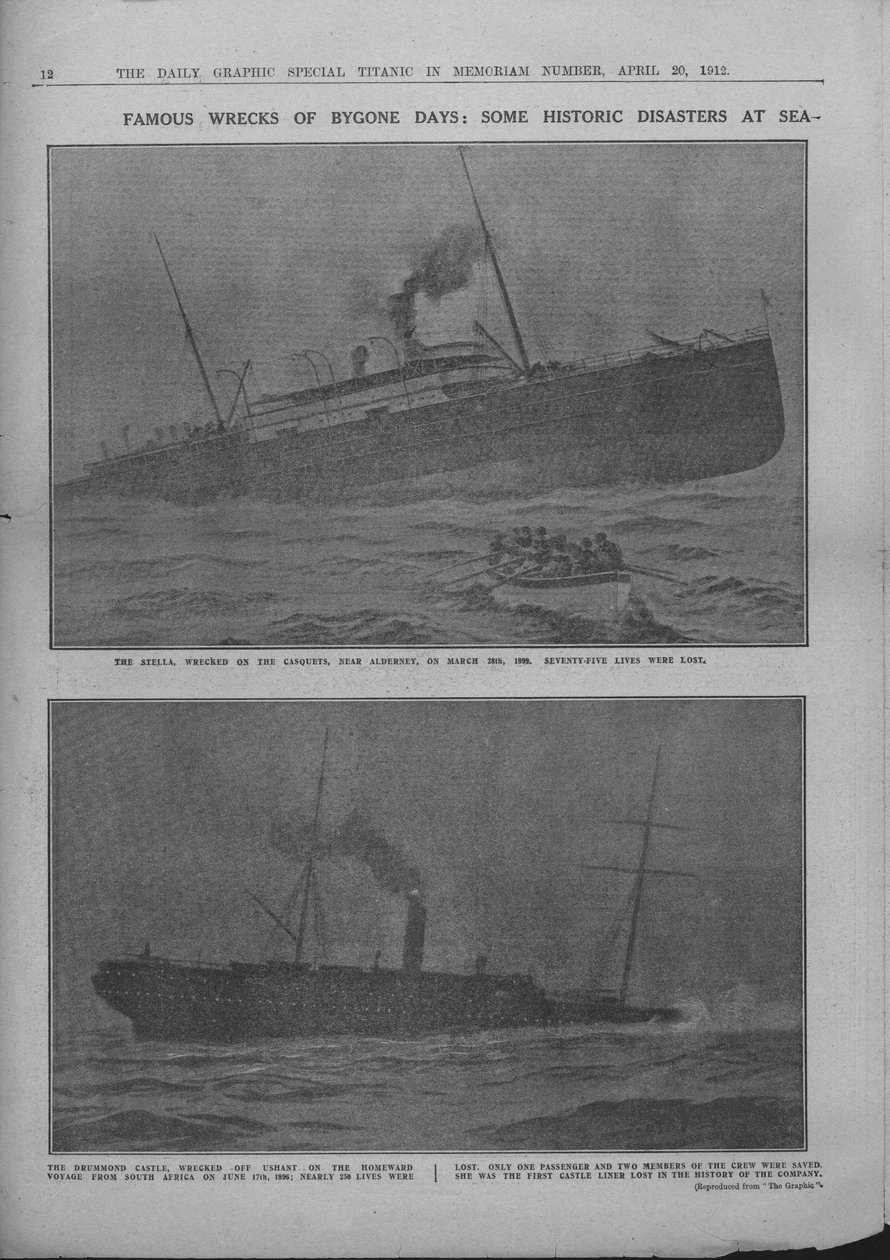 Menneiden aikojen kuuluisat hylkyt: Jotkut historialliset katastrofit merellä, 20. huhtikuuta 1912. tekijältä Unbekannt