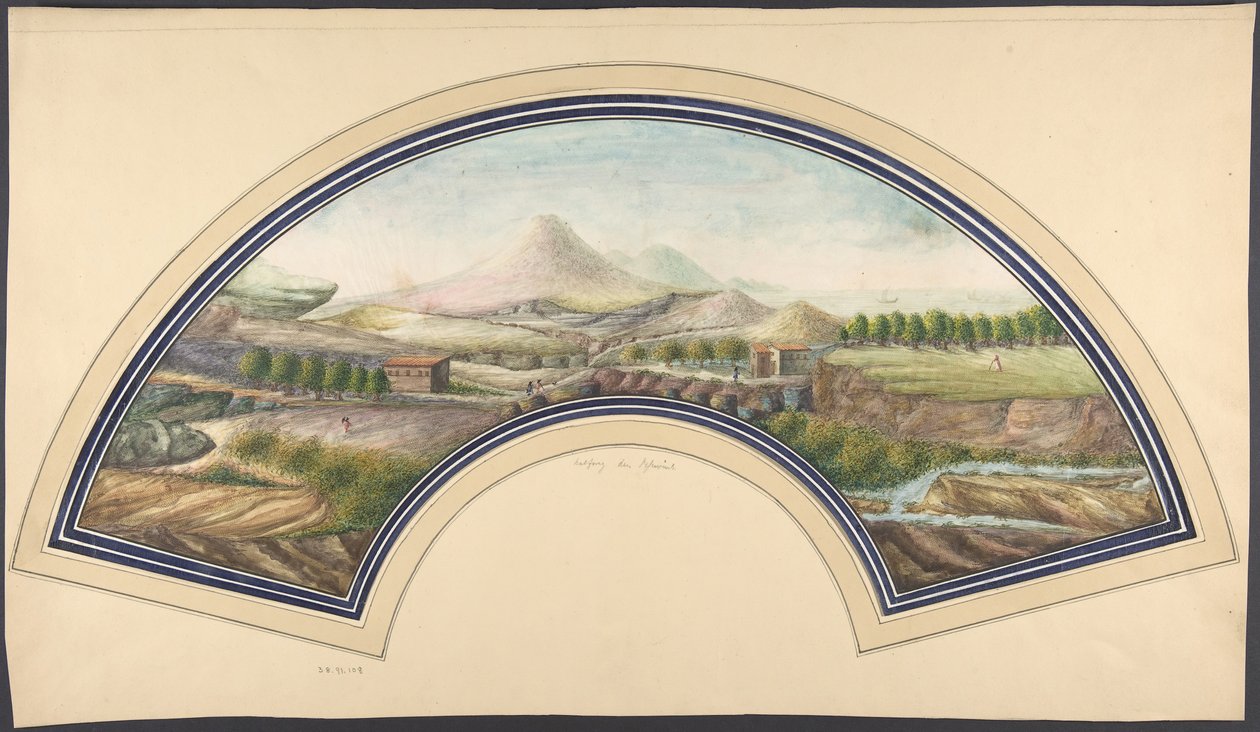 Viuhkasuunnittelu Vesuvius-vuorella, 1800-luku. tekijältä Unbekannt