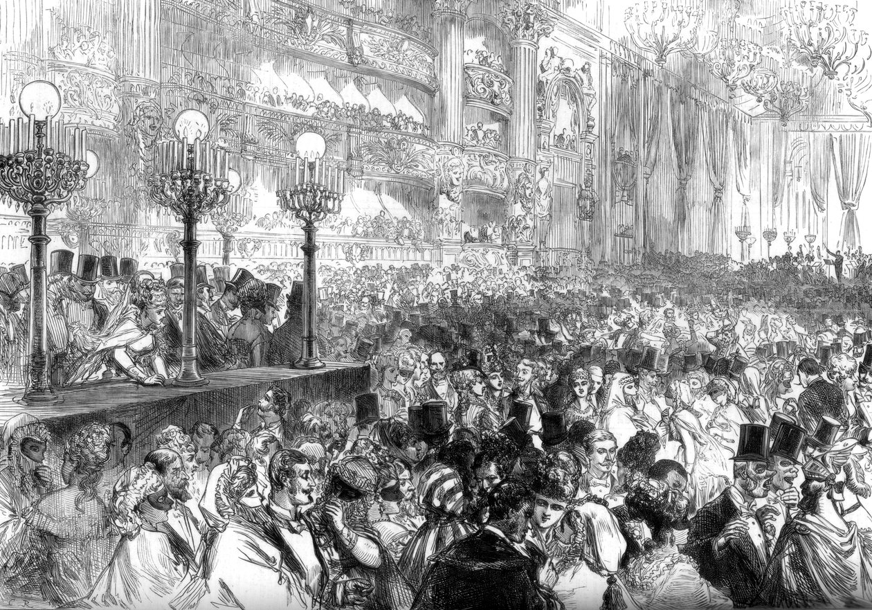 Fancy-mekkojuhla uudessa Grand Opera Housessa, Pariisissa, köyhien hyväksi, 1875 tekijältä Unbekannt
