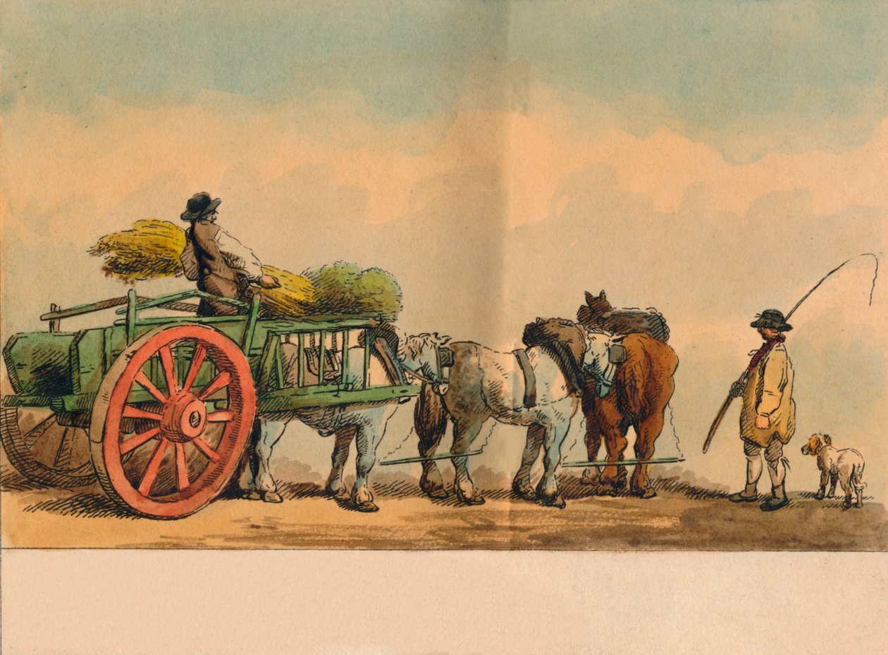 Maatilan työntekijät ja kärryt, 1797. tekijältä Unbekannt