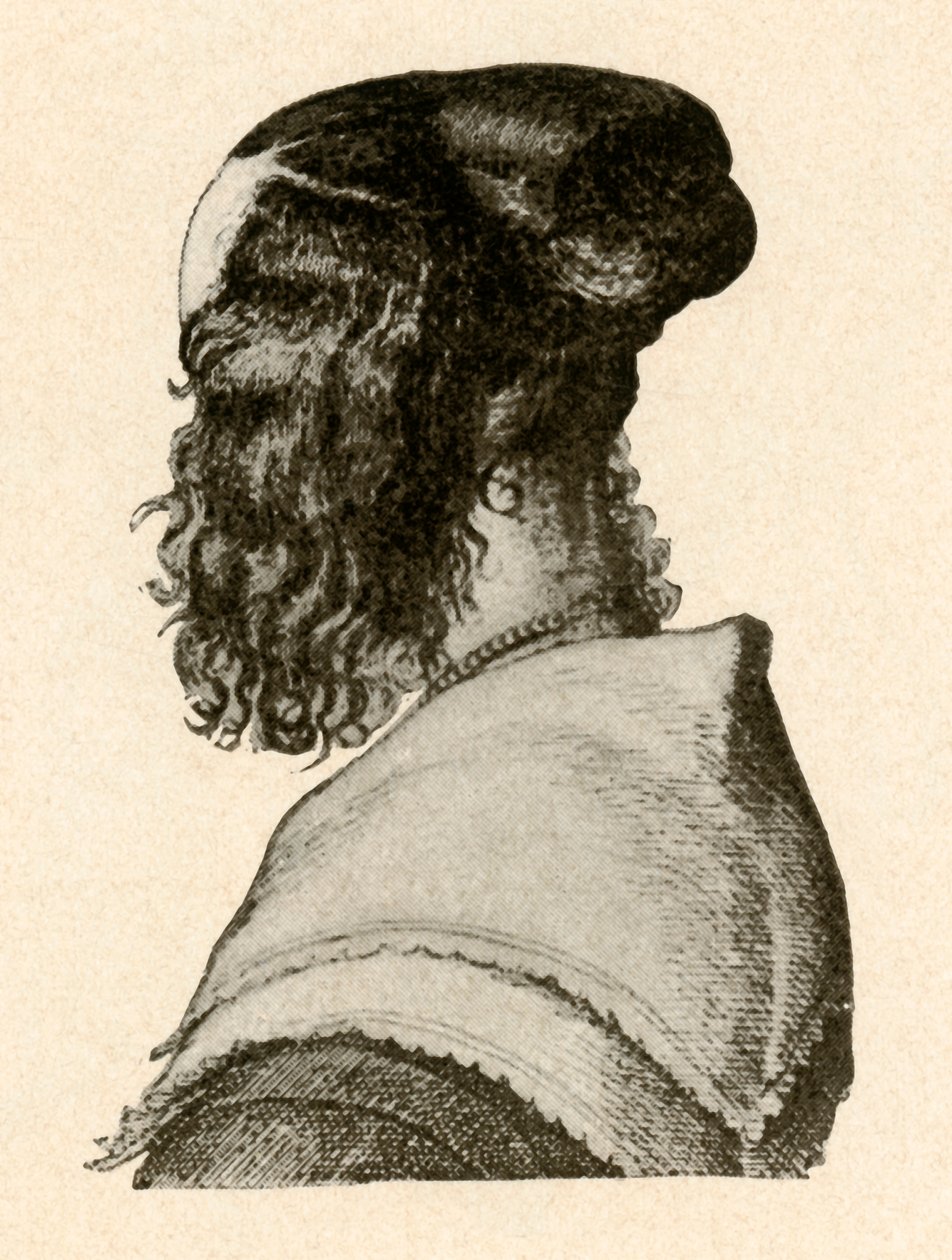 Muodikas kampaustyyli, Kaarle I:n ja II:n hallituskausi, 1620-1680, 1937. tekijältä Unbekannt